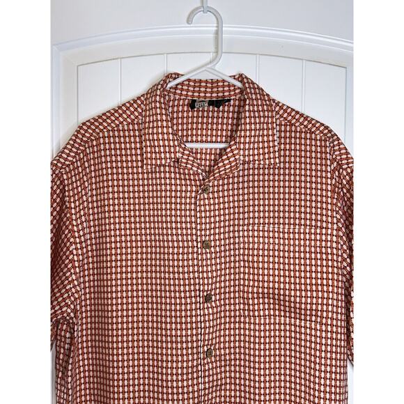 Vintage Metro One Checkered Orange Retro Shirt Size Large - Picture 2 of 11